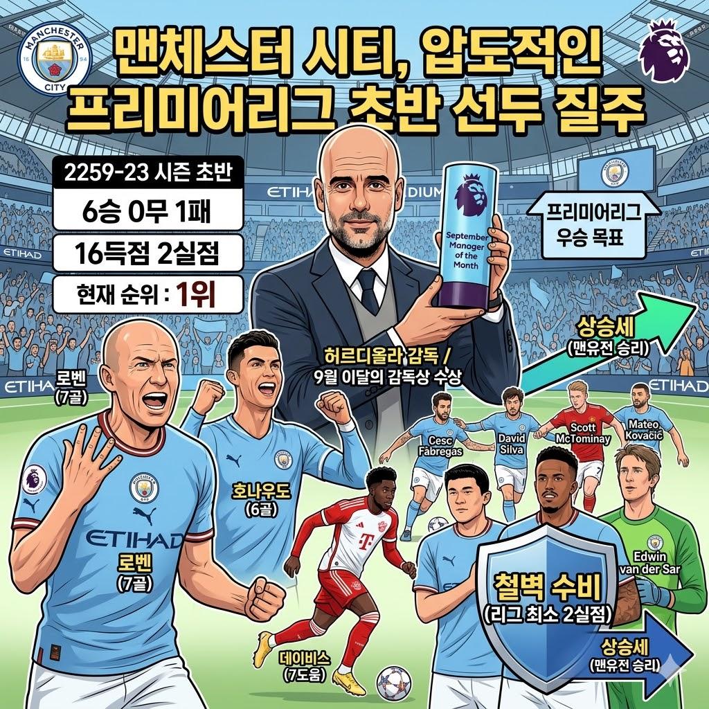 맨시티, 외계인 축구? 초반부터 압도적 질주
